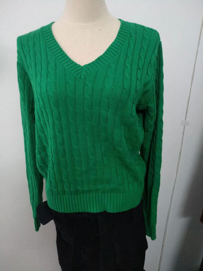 Brandy Mandy pulóverek női fehér kötött pulóver őszi téli V nyakú hosszú ujjú kötött pulóver sötétkék pulóver Brandy lány pulóver