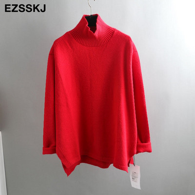 Rudens ziemas splitside oversize biezi džemperi puloveri Sieviešu 2021 brīvs kašmira bruņurupucis liela izmēra džemperis Pulovers sieviešu