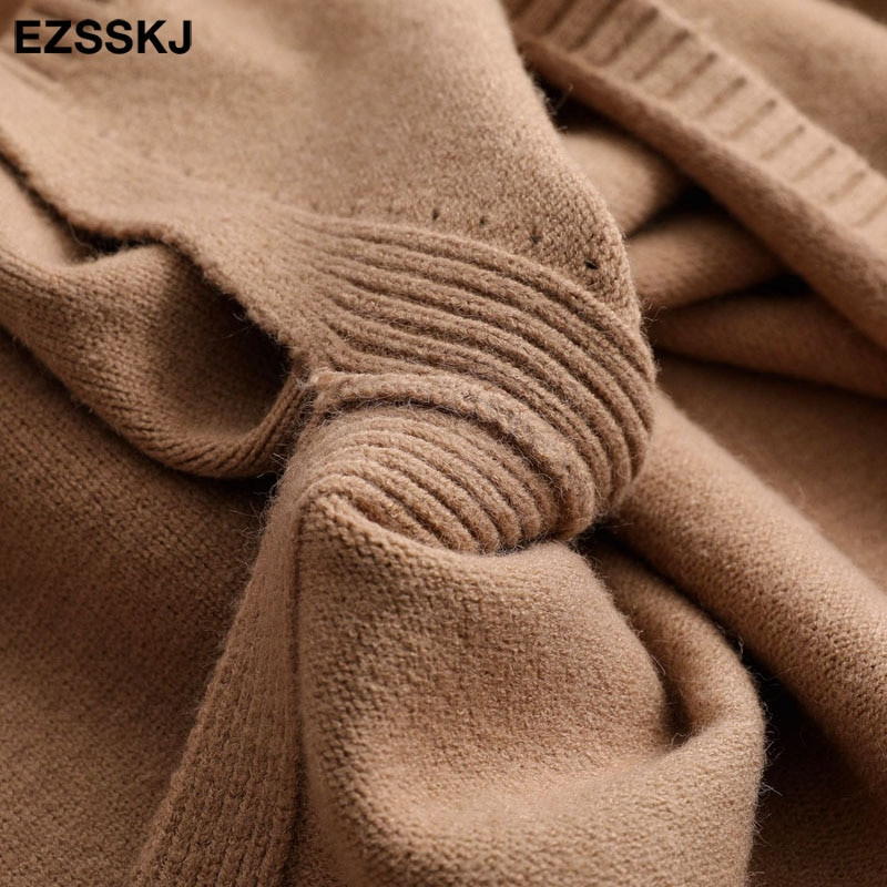 Rudens ziemas splitside oversize biezi džemperi puloveri Sieviešu 2021 brīvs kašmira bruņurupucis liela izmēra džemperis Pulovers sieviešu