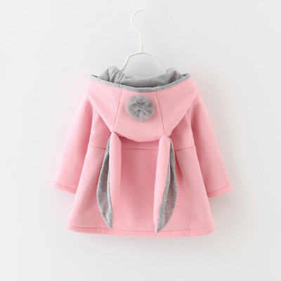 Bērni Rudens Ziemas multene Trusis Ausis Garās Piedurknes Apģērbs Meitenes Ikdienas Jakas Bērnu Veste Hoodie Mētelis Silti Virsdrēbes