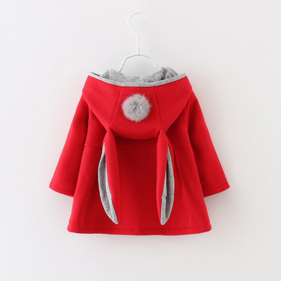 Bērni Rudens Ziemas multene Trusis Ausis Garās Piedurknes Apģērbs Meitenes Ikdienas Jakas Bērnu Veste Hoodie Mētelis Silti Virsdrēbes