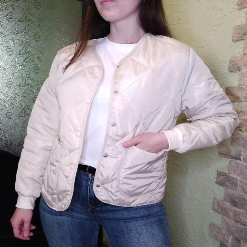 Ikdienas sieviešu mētelis Sieviešu kokvilnas odere stepēta jaka ar kokvilnas oderi ziemas mētelis virsdrēbes 2021. gada pavasaris, rudens ziema