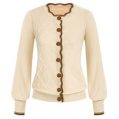 Ženski pleteni kardigan s dugmićima, kontrastne boje, dugi lanternasti rukavi, okrugli izrez, široki kroj, pulover, pletenina, gornja odjeća, kardigani A30