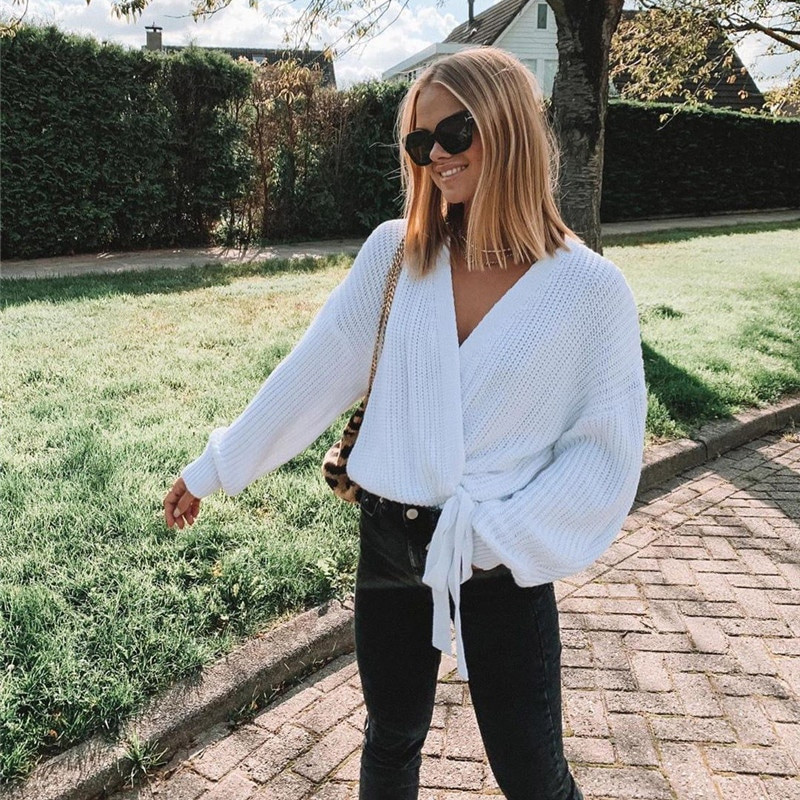 Modes sieviešu jaciņa džemperis ziemas silts trikotāžas tops ar garām piedurknēm ikdienišķs trikotāža Elegants sieviešu brīvs džemperis ielas apģērbs