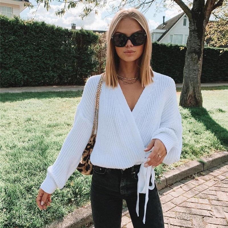 Modes sieviešu jaciņa džemperis ziemas silts trikotāžas tops ar garām piedurknēm ikdienišķs trikotāža Elegants sieviešu brīvs džemperis ielas apģērbs