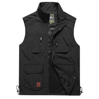 Suvine võrgust õhuke mitme taskuga vest meestele, suure suurusega, meeste vabaaja 4 värvi varrukateta jakk, paljude taskutega Reporteri vest