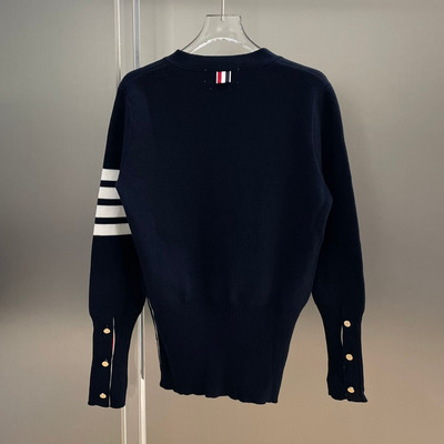 Γυναικεία μόδα μάρκας casual πλεκτή ζακέτα με κουμπιά Αυθεντικό κλασικό σχέδιο ρίγες Πολυτελείς μακρυμάνικο μπλουζάκια High-end διάσημο πουλόβερ