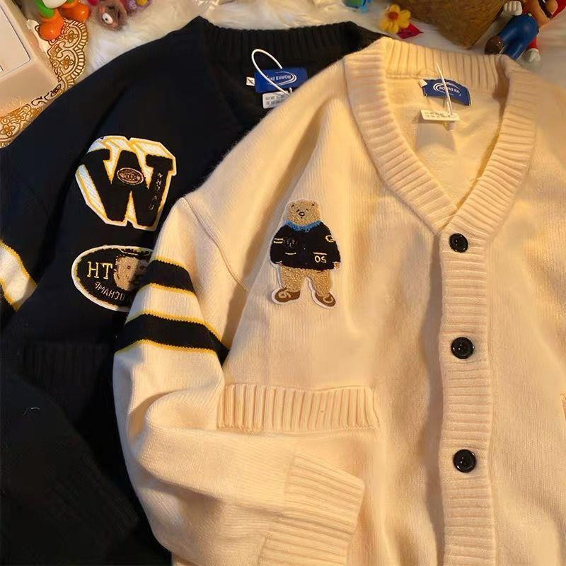 2021. gada rudens un ziemas jauns džemperis lācis pastnieks slinks vēja džemperis salds jaciņš jaka brīvs ārējais apģērbs koledžas vēja džemperis