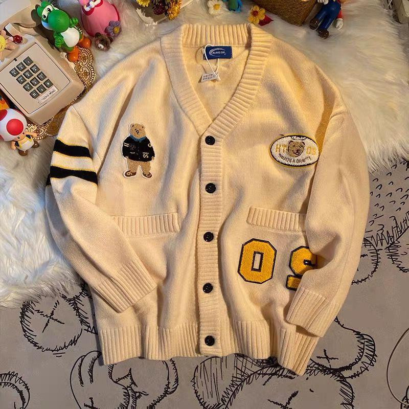 2021. gada rudens un ziemas jauns džemperis lācis pastnieks slinks vēja džemperis salds jaciņš jaka brīvs ārējais apģērbs koledžas vēja džemperis