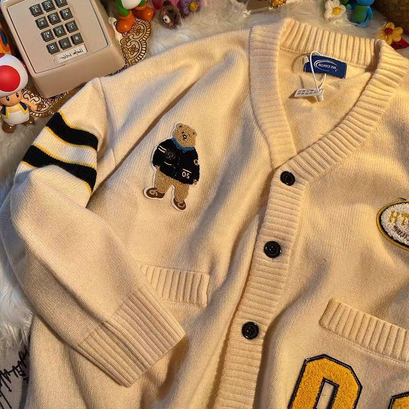 2021. gada rudens un ziemas jauns džemperis lācis pastnieks slinks vēja džemperis salds jaciņš jaka brīvs ārējais apģērbs koledžas vēja džemperis