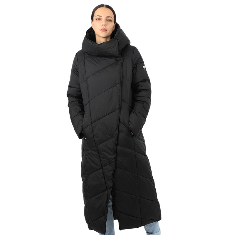 Kokvilnas sieviešu dūnu jaka, gara parka virsdrēbes ar ziemeļu kapuci, silti, polsterēts mētelis, seja, sieviešu biroja dāmas, jauns 19-120