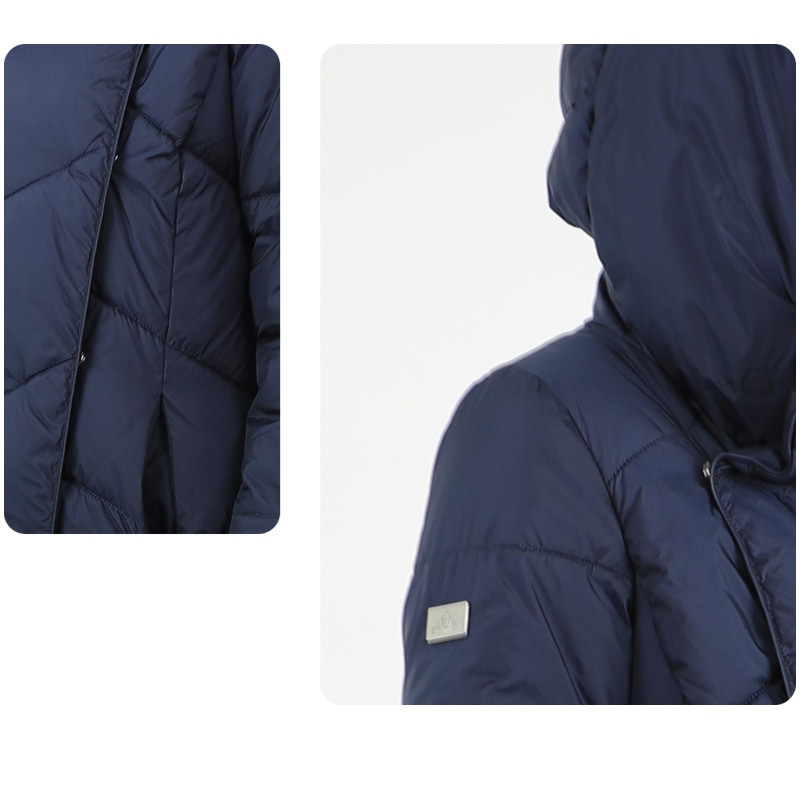 Kokvilnas sieviešu dūnu jaka, gara parka virsdrēbes ar ziemeļu kapuci, silti, polsterēts mētelis, seja, sieviešu biroja dāmas, jauns 19-120