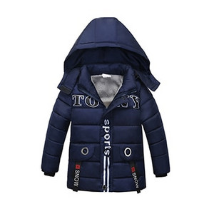 2022 Keep Warm Boys Jacket Φθινοπωρινό χειμώνα Νέο γούνινο γιακά παλτό με κουκούλα και φερμουάρ Εξωτερικά ρούχα Δώρο γενεθλίων 2-5 ετών Παιδικά ρούχα