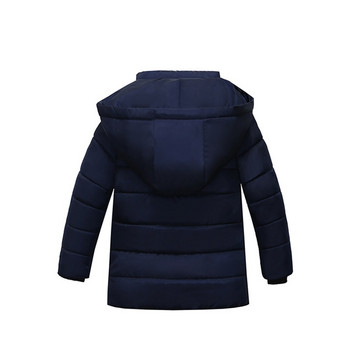 2022 Keep Warm Boys Jacket Φθινοπωρινό χειμώνα Νέο γούνινο γιακά παλτό με κουκούλα και φερμουάρ Εξωτερικά ρούχα Δώρο γενεθλίων 2-5 ετών Παιδικά ρούχα