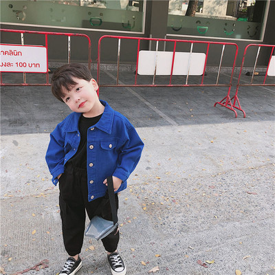 Toddler Zēni Meitenes Pavasara masīva džinsa kokvilnas jakas Jaunas 1-6 gadus Baby Bomb Vasaras Top jakas Rozā melna