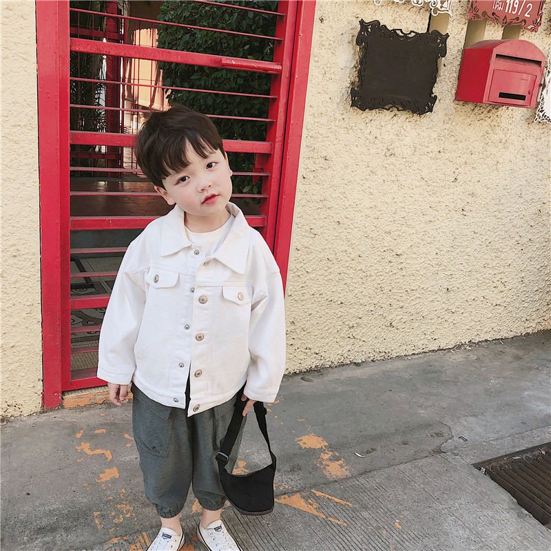 Toddler Zēni Meitenes Pavasara masīva džinsa kokvilnas jakas Jaunas 1-6 gadus Baby Bomb Vasaras Top jakas Rozā melna