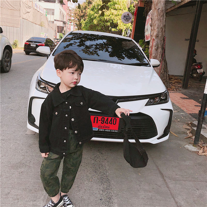 Toddler Zēni Meitenes Pavasara masīva džinsa kokvilnas jakas Jaunas 1-6 gadus Baby Bomb Vasaras Top jakas Rozā melna