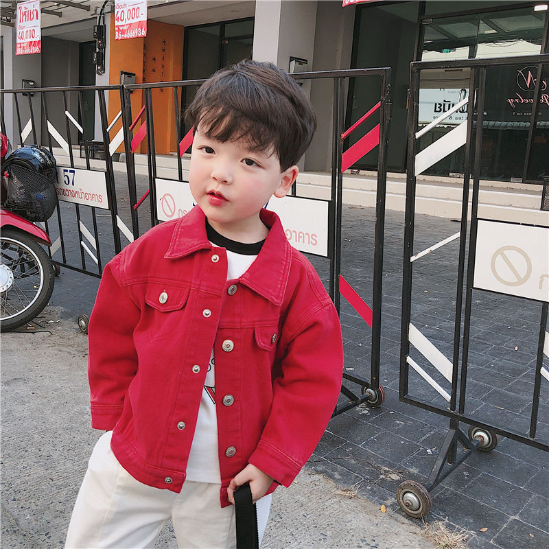 Toddler Zēni Meitenes Pavasara masīva džinsa kokvilnas jakas Jaunas 1-6 gadus Baby Bomb Vasaras Top jakas Rozā melna