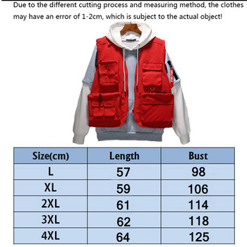 Мъжка жилетка с множество джобове Тактически ловни дрехи Якета без ръкави Мъжка ежедневна жилетка Slim Fit Връхни дрехи Мъжки фотограф