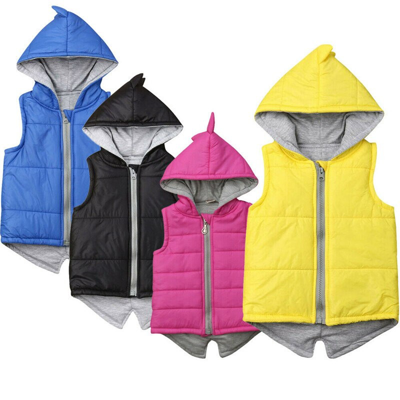 Modni prsluci za djecu, djevojčice i dječake s dinosaurima, jakna s kapuljačom, kaput, zimska topla gornja odjeća 1-7 godina