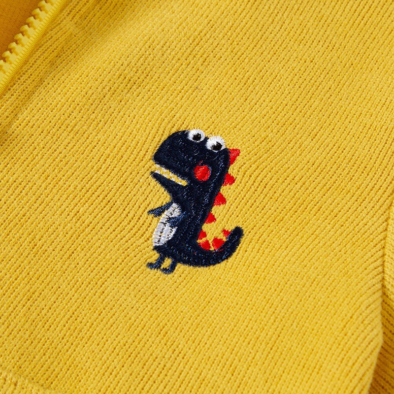 Rudens mazā zēna jaka ar kapuci, dinozauru multfilma gadījuma rakstura veste ar garām piedurknēm beisbola jaka mētelis foršs bērnu virsdrēbes apģērbs