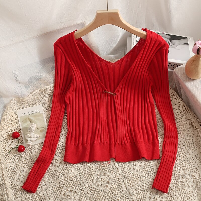 Trikotāžas džemperi Krekli Sieviešu trikotāžas Ikdienas Īsi Jakas Sieviešu Plānas Vasaras Jakas Apģērbs sieviešu Crop Topiem