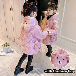 Baby Girl Ziemas jaka Cute Unicorn Krāsaini Mēteļi Meitenēm Silti Ar kapuci Parka Snowsuit Vēja necaurlaidīgs Bērnu Virsdrēbes Apģērbs
