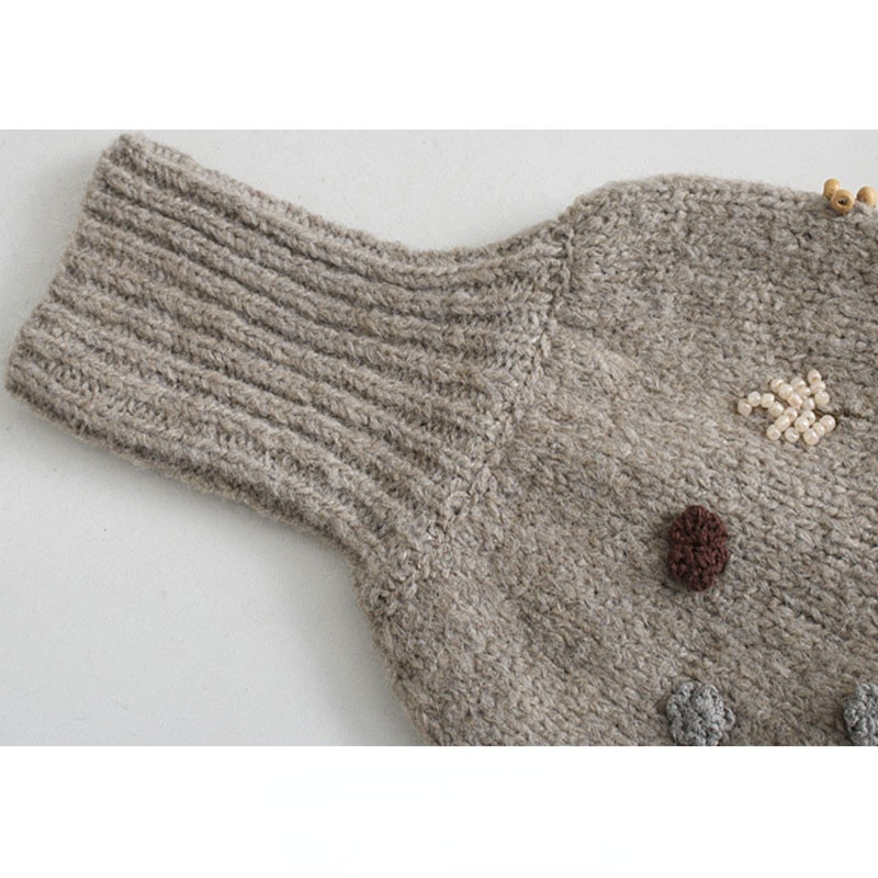 ROENICK sieviešu modes krelles izšuvumi džemperi Sieviešu laternas piedurknēm, trikotāžas, apgriezti topi Vintage eleganti džemperi