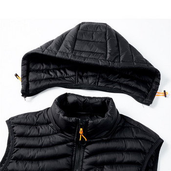 2021 Нова подвижна шапка Мъжка жилетка Проста едноцветна топли мъжки якета и палта Зимна мода Удобни мъжки жилетки