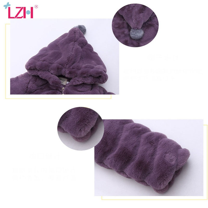 LZH 2021 Φθινοπωρινό Χειμερινό Γούνινο Παλτό για Κορίτσια Πάρκα Παιδικά Ζεστά Παχιά Πανωφόρια Παιδικά Πάρκα Εφηβικά Ρούχα 4-12 ετών