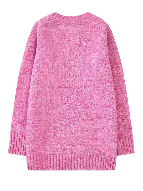 YENKYE jauns rudens sieviešu vintage lielizmēra, mīksts trikotāžas džemperis ar garām piedurknēm ar V kakla izgriezumu, sieviešu džemperi, elegants tops