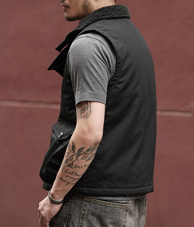 Vīriešu aviatora veste ūdensnecaurlaidīga vēja necaurlaidīga militārā motocikla veste samta ziemas jaka bez piedurknēm vīriešu vintage apģērbi