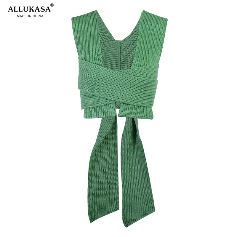 2022. gada bezpiedurkņu trikotāžas džemperis, seksīgs rudens vasaras modes veste, melna, balta džempera tops sievietēm, rudens rudens džemperis