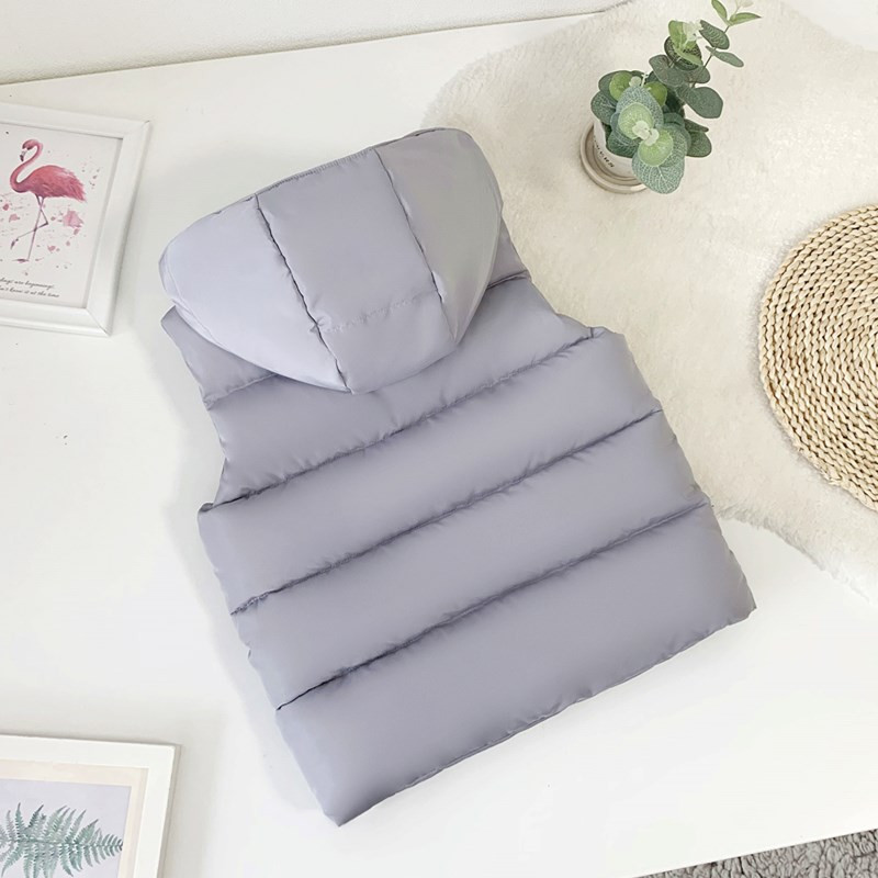 Ziemas kokvilnas silta modes veste ar kapuci zēniem, meitenēm, sabiezināta bezpiedurkņu jaka bērniem, veste mētelis bērnu apģērbi, topi