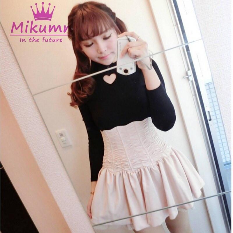 Mikumn Punk Gothic Sieviešu rudens balts, melns mīlestības sirds dobs, seksīgs, plāns krekls sieviešu trikotāžas topi