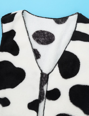 Νέο Unisex αγόρια για κορίτσια μαλακό φανελένιο αμάνικο ανοιχτό μπροστινό αγελαδινό εμπριμέ γιλέκο μπλουζάκια Παιδική καουμπόικη καουμπόισσα φανταχτερό φόρεμα