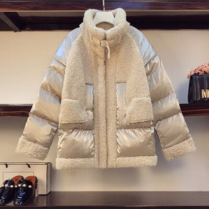 Χειμερινό μπουφάν Γυναικείο χοντρό ζεστό συναρμολογημένο αρνί μαλλί μόδας υψηλής ποιότητας πουπουλένιο κοντό σακάκι Parkas Γυναικείο φαρδύ βαμβακερό παλτό