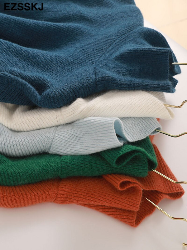 2022 Γυναικείο πουλόβερ Φθινοπωρινό Χειμώνα Ζεστά ζιβάγκο Casual Loose Oversized Γυναικεία Πουλόβερ Πλεκτό πουλόβερ Top Pull Femme