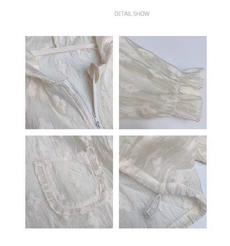 Καλοκαιρινή μόδα Ελαφρύ παιδικό μπλουζάκι με λουλουδάτο κέντημα Lovely girls παλτό Βρεφικά μπουφάν με κουκούλα με φερμουάρ 1-8 ετών