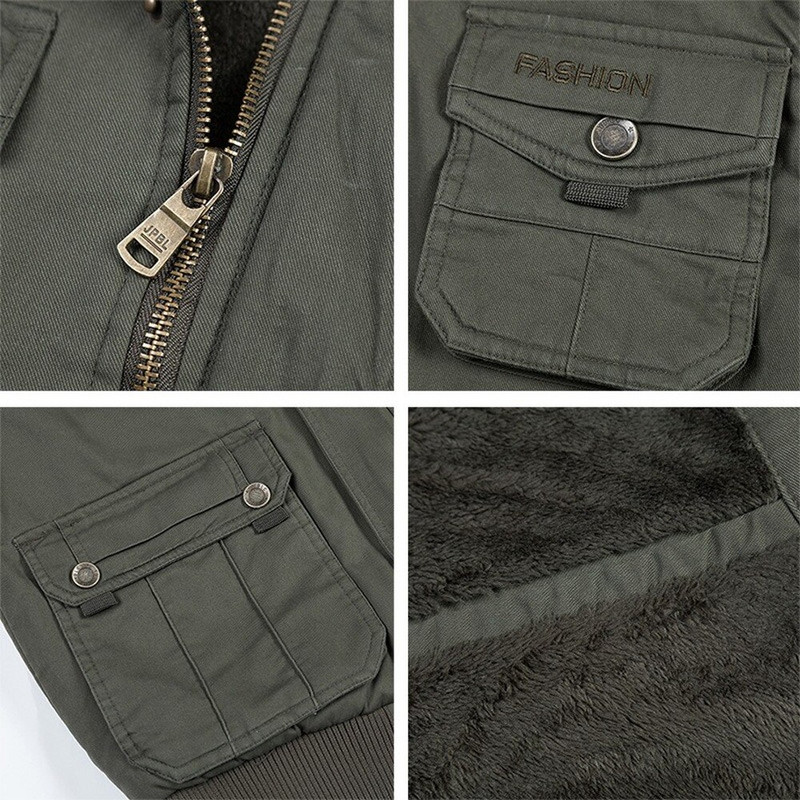 Fleece Hoodie Multi Pocket vīriešu veste ziemai Autun vīriešu bieza silta parka ceļojumu haki krāsas veste bez piedurknēm ar daudzām kabatām