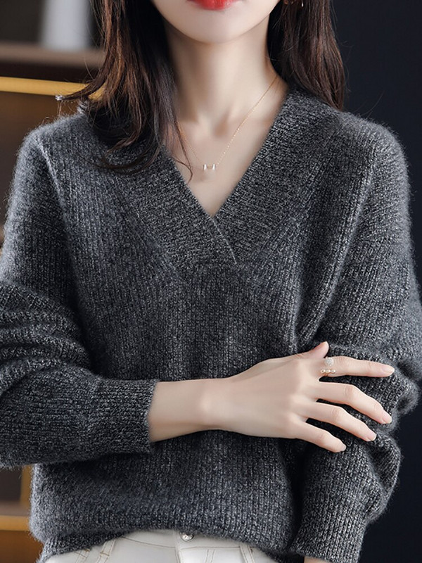 HELIAR sieviešu džemperis ar biezu kašmira kakla izgriezumu, 2022. gada ziemas džemperi, brīvi Polluver garām piedurknēm, trikotāžas elegants džemperis sievietēm