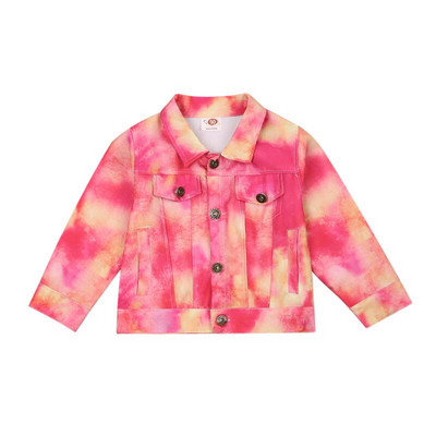 1-6T Μικρό παιδί, μωρό κορίτσι Clohtes Φθινοπωρινό παλτό χειμωνιάτικης γραβάτας Βαφής Χαριτωμένο γλυκό σακάκι Κομψό μακρυμάνικο outdoor βρεφική στολή