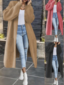 Ζακέτα Γυναικεία μακρυά πλεκτά casual μονόχρωμη μονόχρωμη παλτό φαρδύ πουλόβερ Μόδα Basic All-Match Μασίφ ζακέτες Νέα 2022