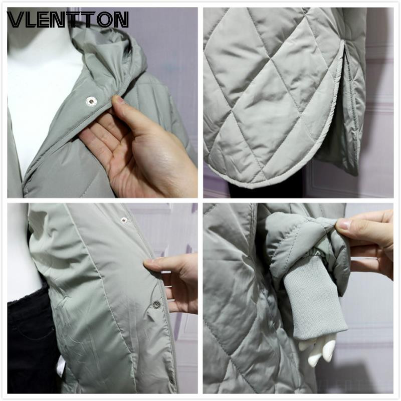 Jauns ziemas lielizmēra modes retro rūtains ar kapuci parka sieviešu ikdienas kabatas kokvilnas jakas mētelis brīvs, garš virsdrēbes sievietēm