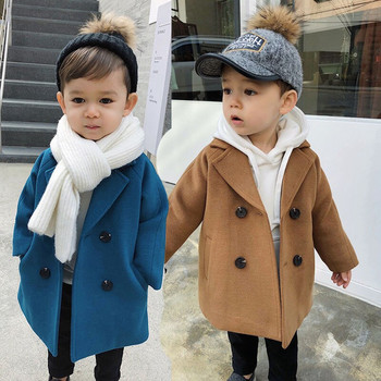 Αγόρια Μωρό Φθινόπωρο Χειμώνας Μακρύ παλτό Μόδα Κομψά παιδικά εξωτερικά ενδύματα βαμβακερά με επένδυση χοντρά ζεστά παιδικά ρούχα Ρούχα μπουφάν