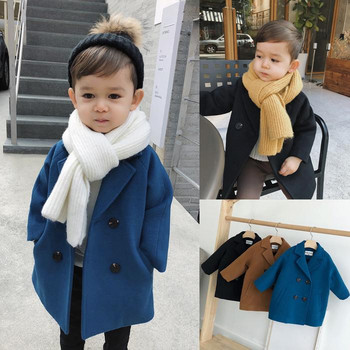 Αγόρια Μωρό Φθινόπωρο Χειμώνας Μακρύ παλτό Μόδα Κομψά παιδικά εξωτερικά ενδύματα βαμβακερά με επένδυση χοντρά ζεστά παιδικά ρούχα Ρούχα μπουφάν