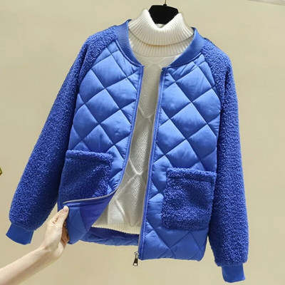 Ženska zimska jakna 2022. Nova široka lagana kratka ženska parka 4XL Ženski topli kaput od umjetne janjeće vune s pamučnom postavom