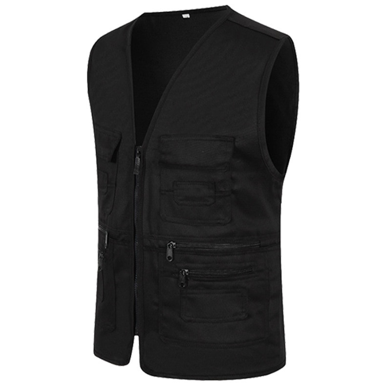 Μεγάλο μέγεθος 4XL Ανδρικό καλοκαιρινό βαμβακερό ανδρικό γιλέκο αμάνικο αμάνικο τζάκετ Cargo ανδρικό παλτό εργασίας Tactical