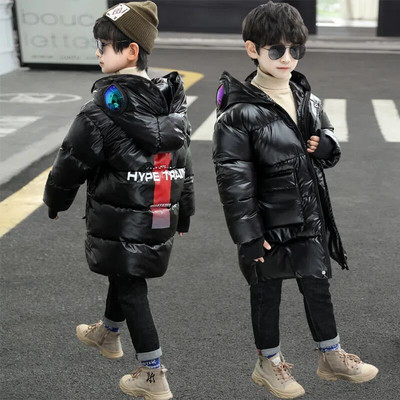 Lasteriided Poiste sulejope Puuvillane pikk Laste puuvillane mantel Laste puuvillane jope Talveriided Kapuutsiga lumeülikond