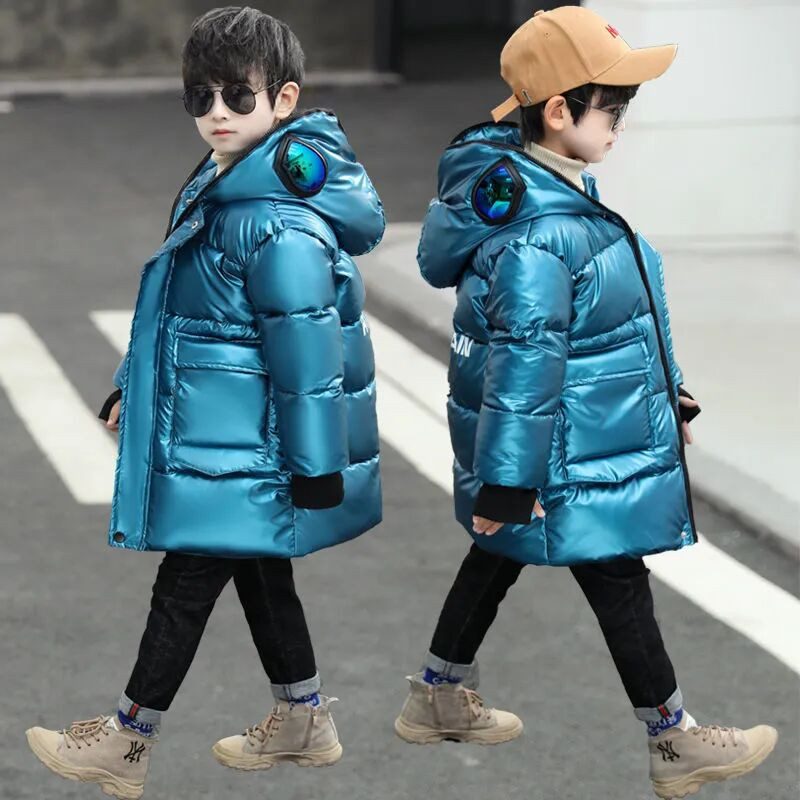 Lasteriided Poiste sulejope Puuvillane pikk Laste puuvillane mantel Laste puuvillane jope Talveriided Kapuutsiga lumeülikond